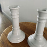 White candle holders