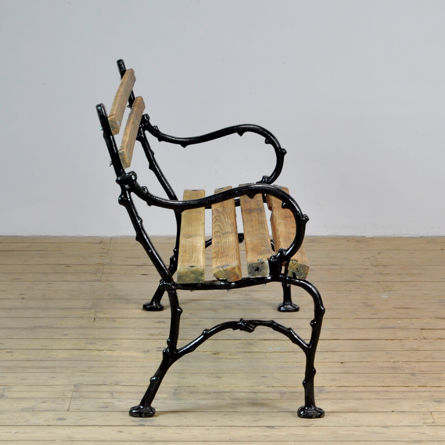 Cast iron and pine garden bench, 1930's