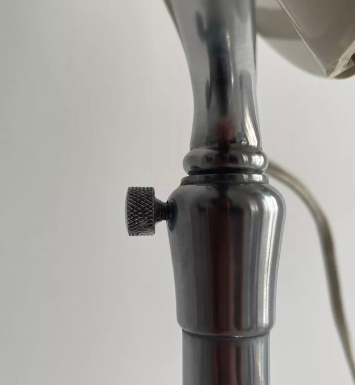 Vintage chrome Brot mirror, magnifying and illuminating, on adjustable stand, France 1960