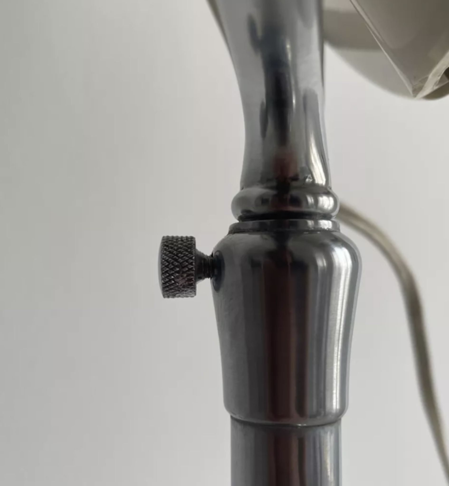 Vintage chrome Brot mirror, magnifying and illuminating, on adjustable stand, France 1960