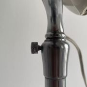 Vintage chrome Brot mirror, magnifying and illuminating, on adjustable stand, France 1960