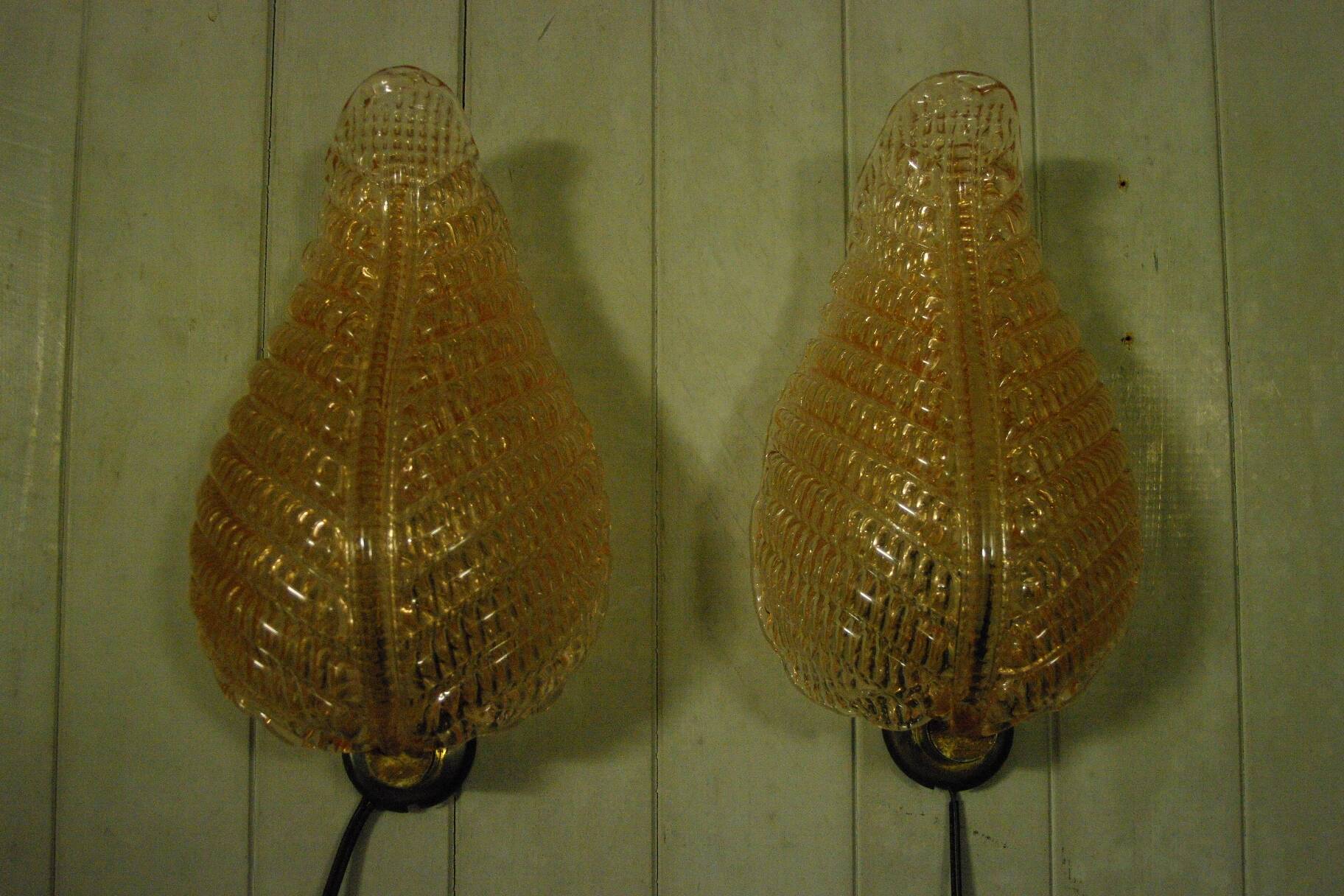 Pair of Murano glass wall lights by Toso & Barovier, 1960