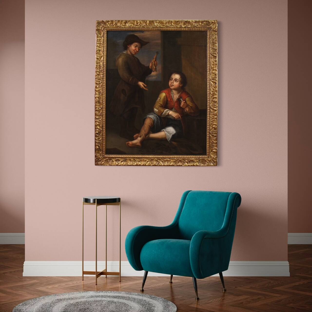 Great 18th century genre scene painting