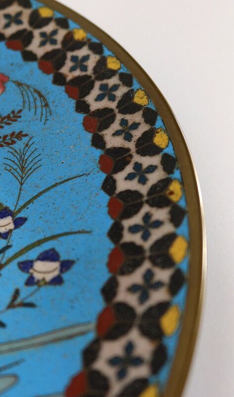 Pair of Round Bronze Dishes and Cloisonné Enamels, Meiji era, Japan – Late nineteenth