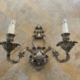 Wall lamp in gilded bronze style Louis XV baroque vintage