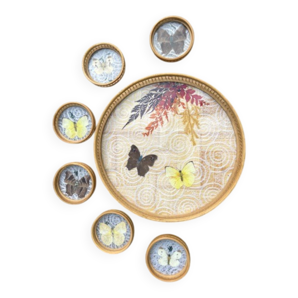 Plateau en bambou et 6 sous-verres