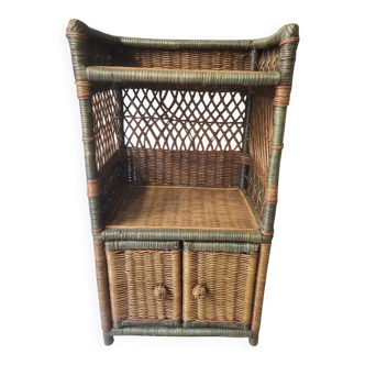 Vintage rattan wicker shelf