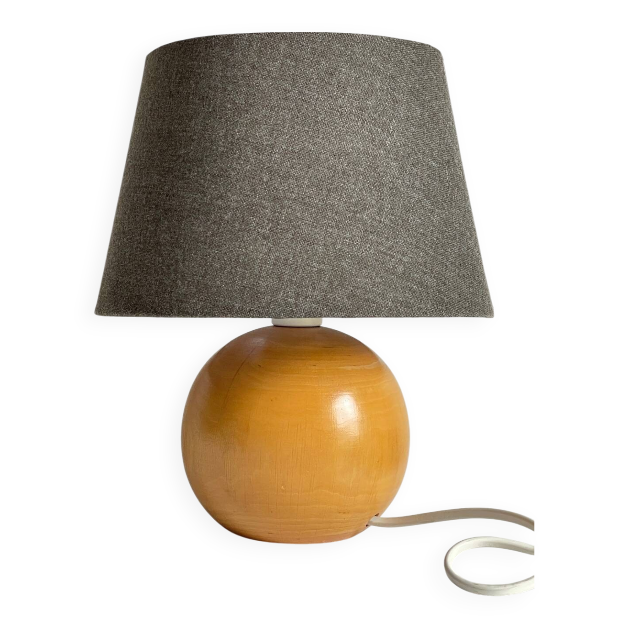 Solid wood ball lamp from the 70s