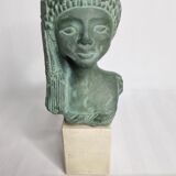 Bust of Maketaton, daughter of Nefertiti in patinated plaster in imitation of bronze, 24 cm