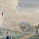 Tableau aquarelle vers 1870 "la ballade" signée avec marie louise