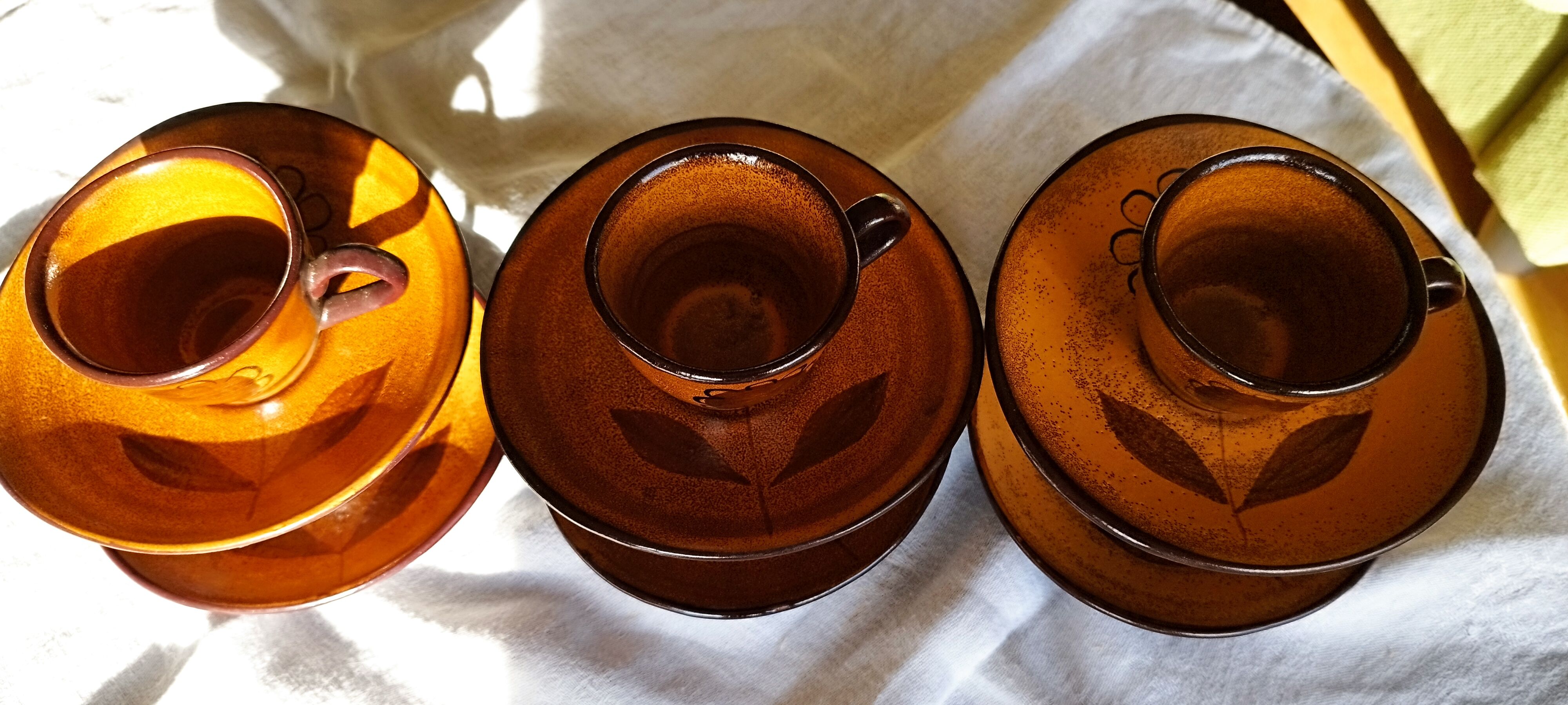 Set of 6 stoneware coffee cups