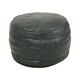 Pouf rond vintage patchwork simili cuir 49 cm