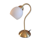 Bedside lamp in brass and opaline white vintage 70s