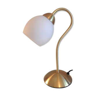 Bedside lamp in brass and opaline white vintage 70s