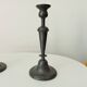 Pair of large old candlesticks in solid pewter