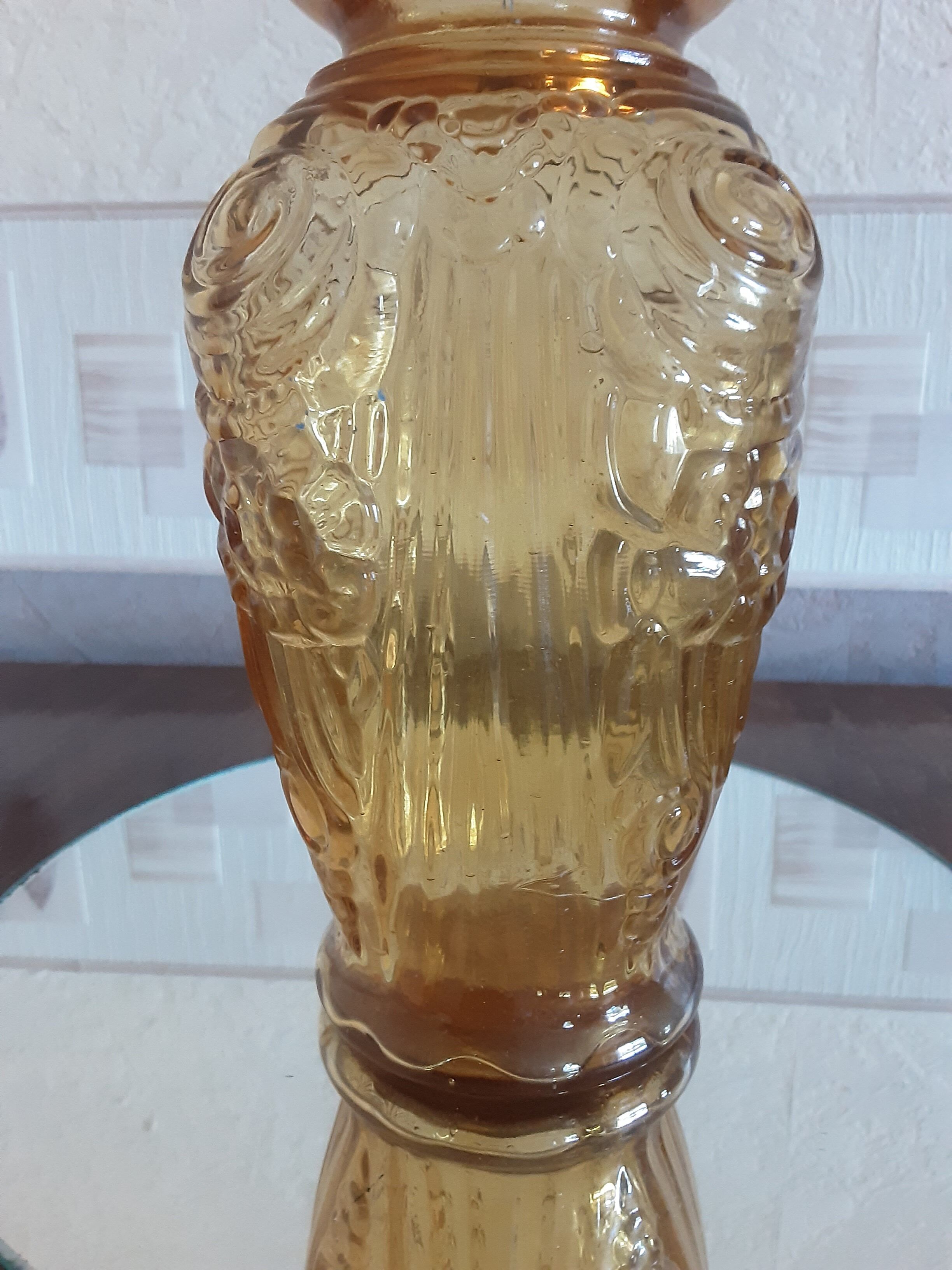 Art Deco vase amber glass