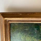 Tableau  XIXème paysage huile sur bois
