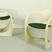 Pair of Casalino armchairs by Alexander Begge for Casala – Space Age design (1970s)