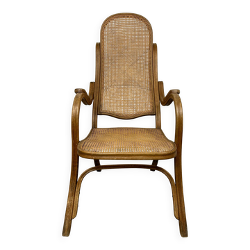 Fauteuil facile n°1 avec siège en rotin par Thonet