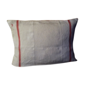 Former flax torchon cushion red stripes monogram b