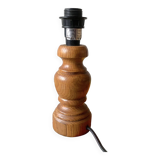 Old small lamp base in turned solid wood