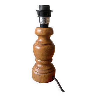 Old small lamp base in turned solid wood