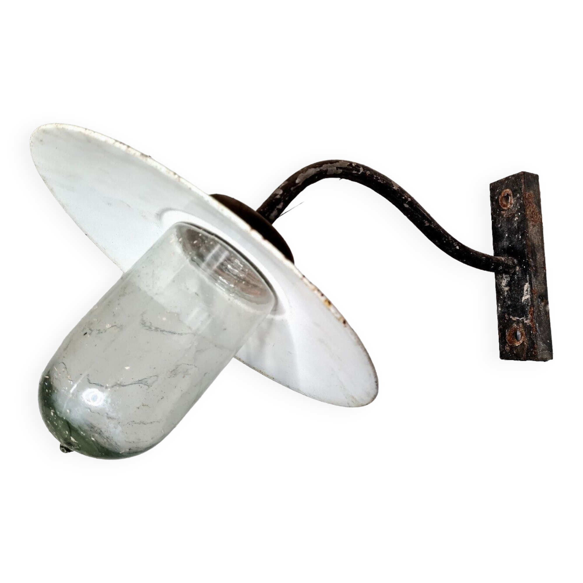 Industrial iron swan neck wall light