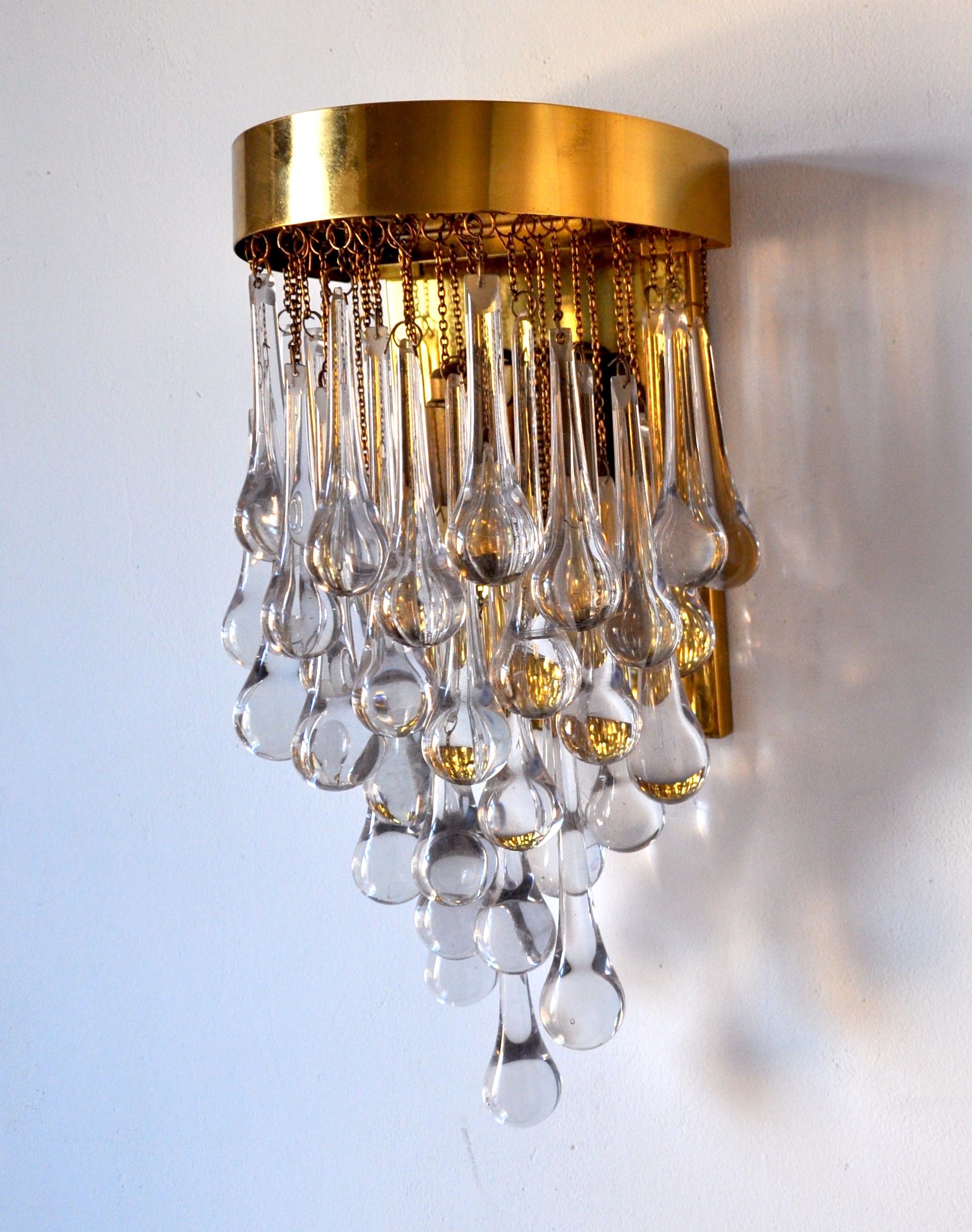 Wall lamp drops of glass of Paolo Venini 1960