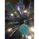 Murano Glass Sputnik Chandelier, Blue Air Drops, with Chromed Metal Frame