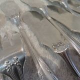 12 fish cutlery sets 24p silver plated metal goldsmith Apollo Louis XVI rushes