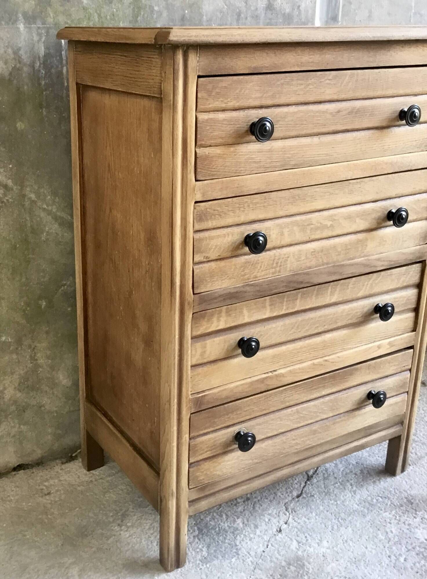 Meuble de metier ou chiffonnier en chêne - vintage - 1950