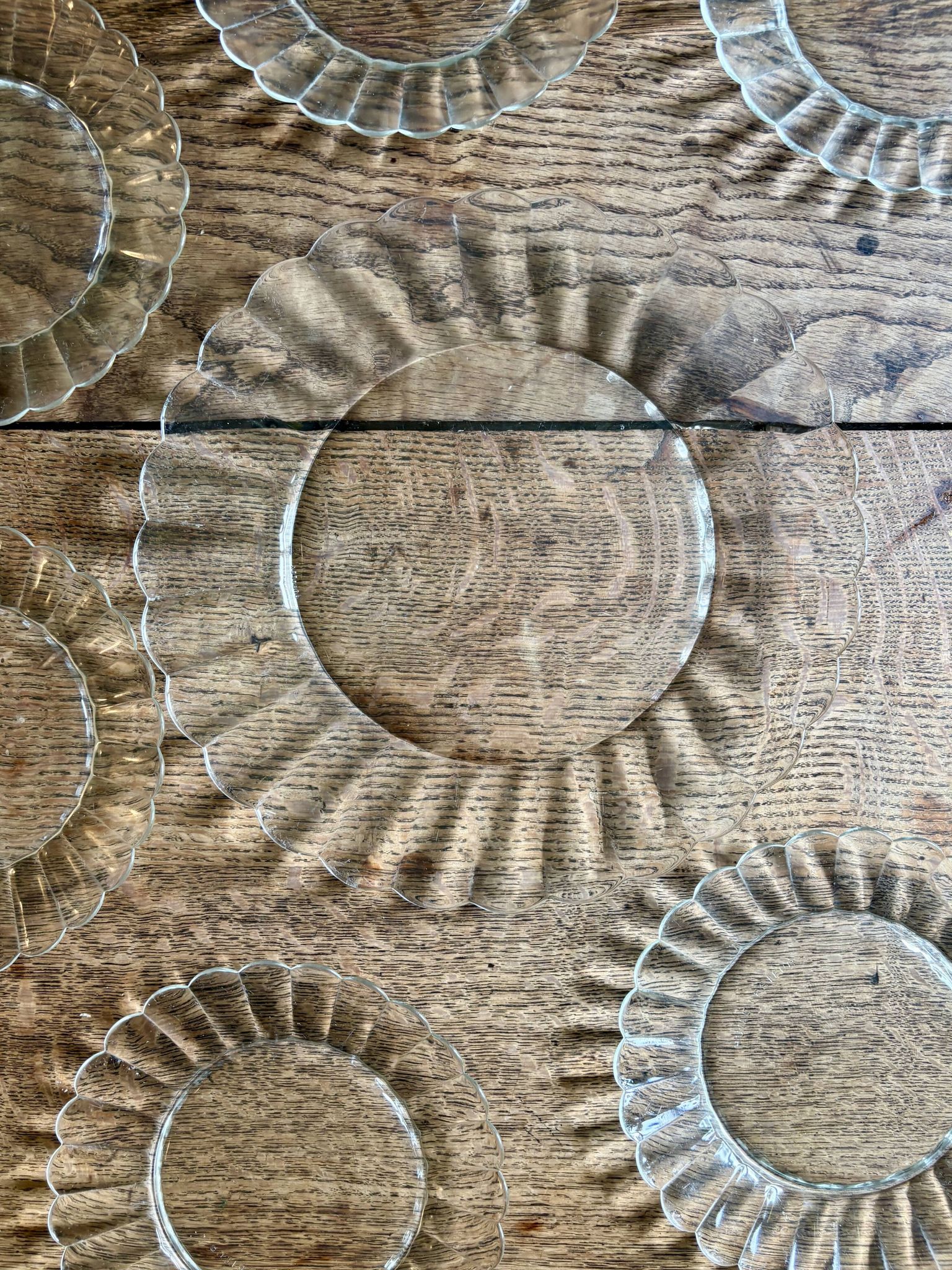 Vintage dessert service in clear glass