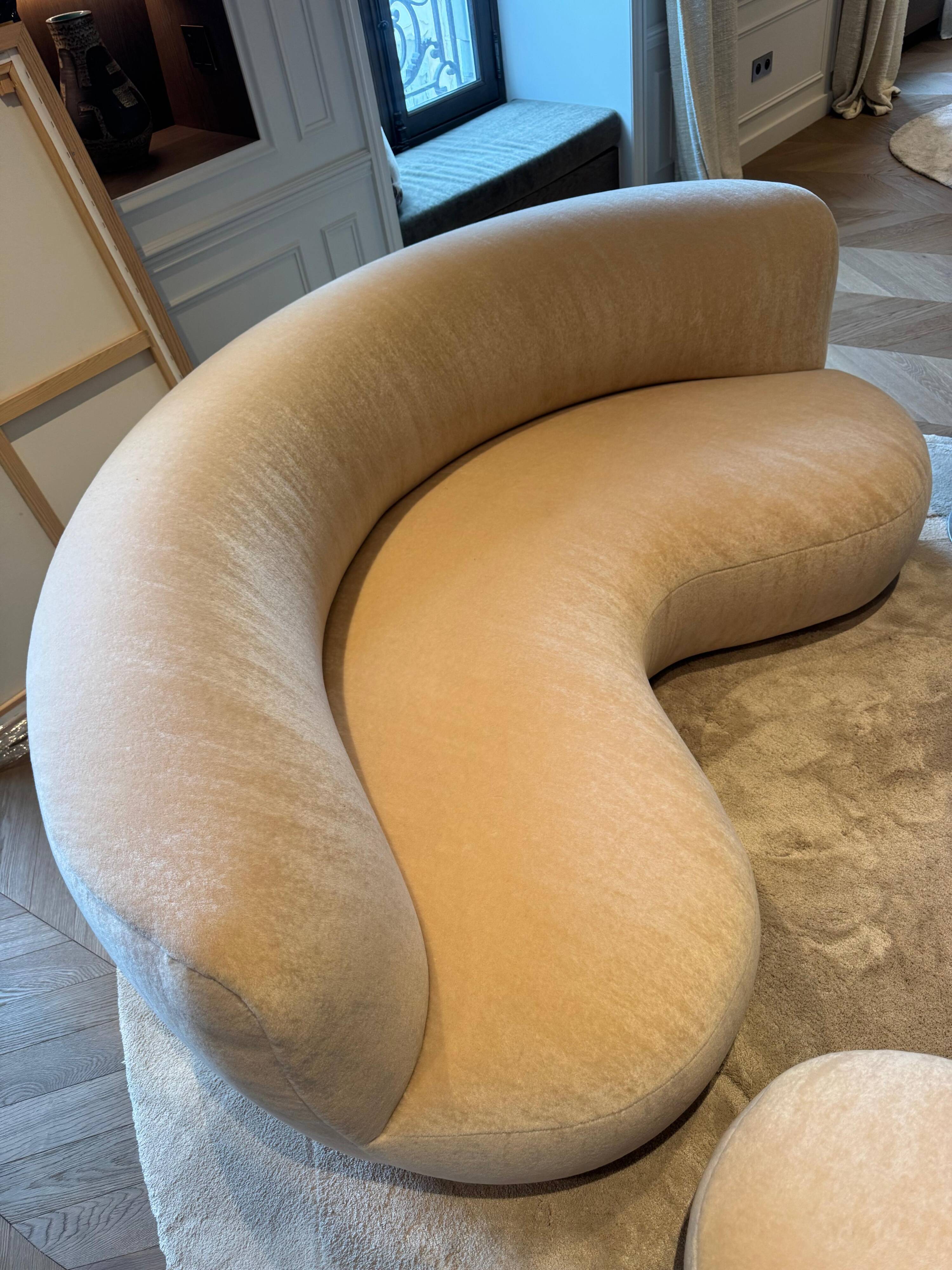 Sofa 190 teddy mohair sable pierre augustin rose