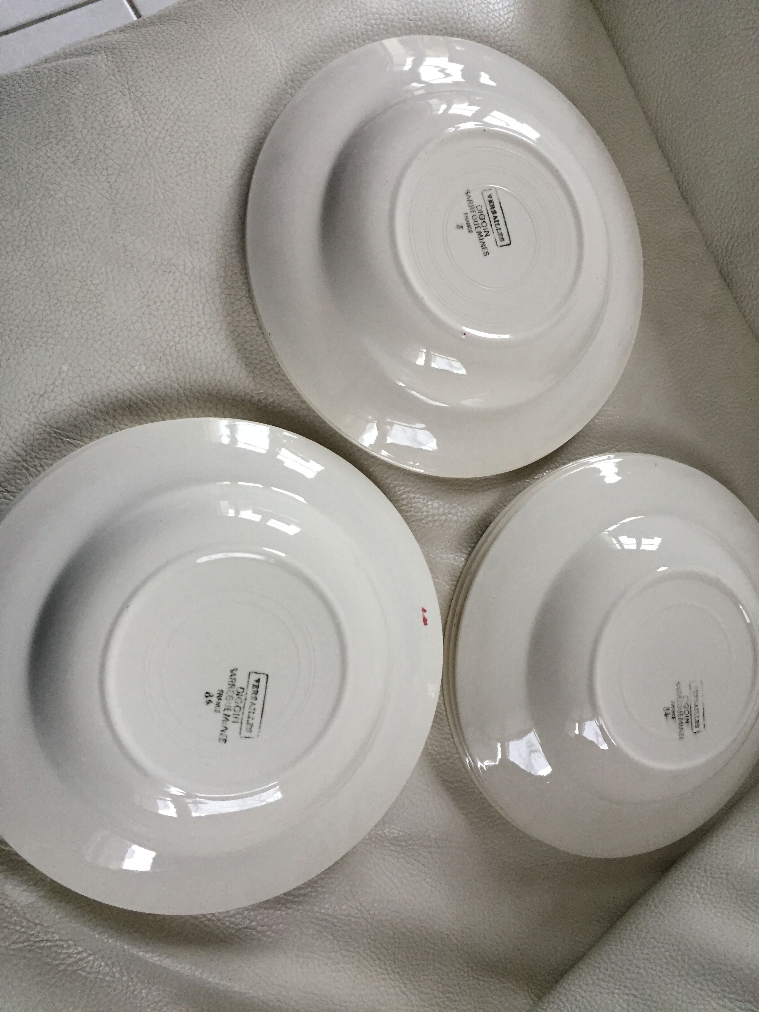 Ten vintage hollow plates Digoin Sarreguemines versailles model