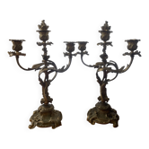 Two magnificent bronze candelabra