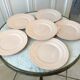 Lot de 6 assiettes à dessert rose poudré Céranord Saint-Amand années 30-40