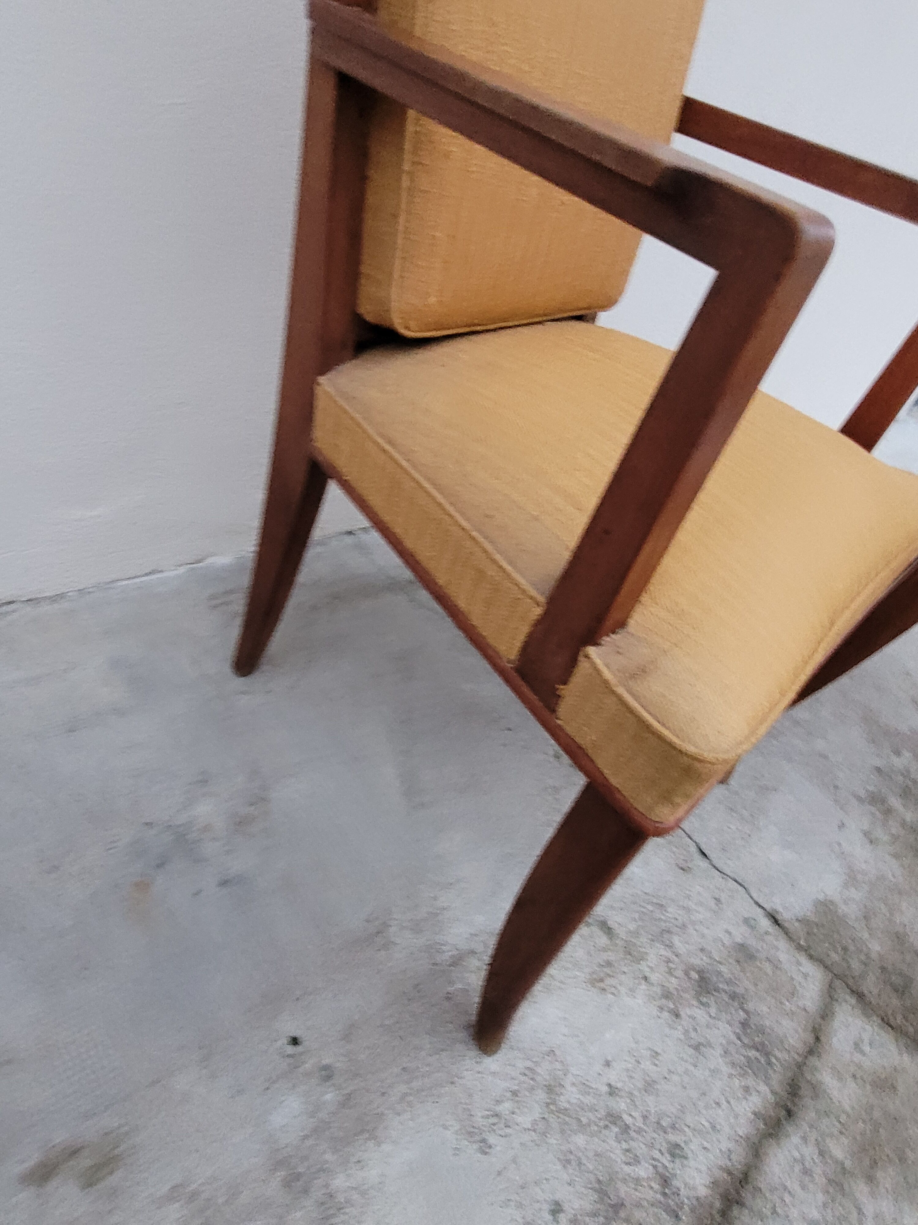 Pair of armchairs bridge era art deco walnut