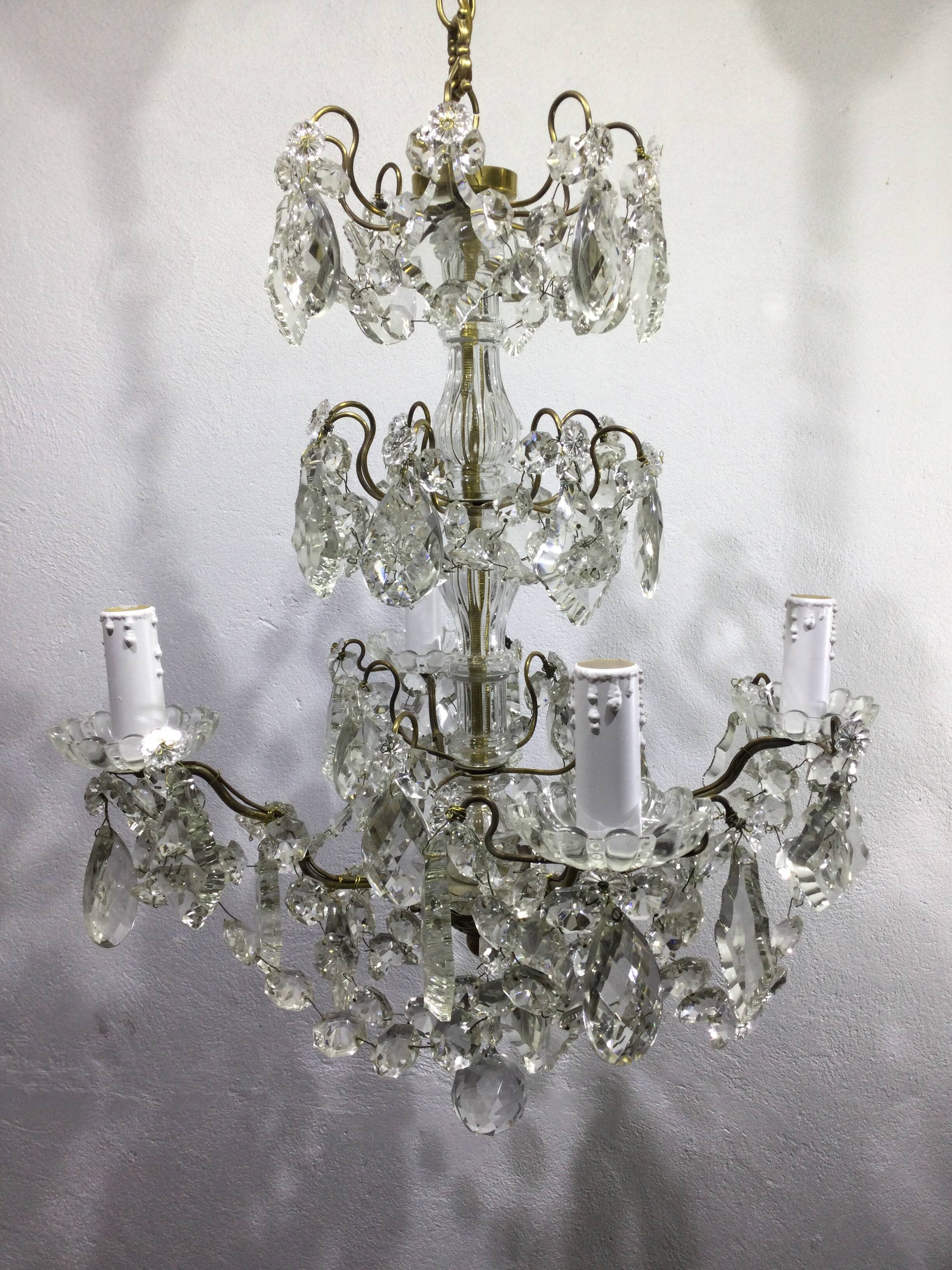 4 light crystal chandelier