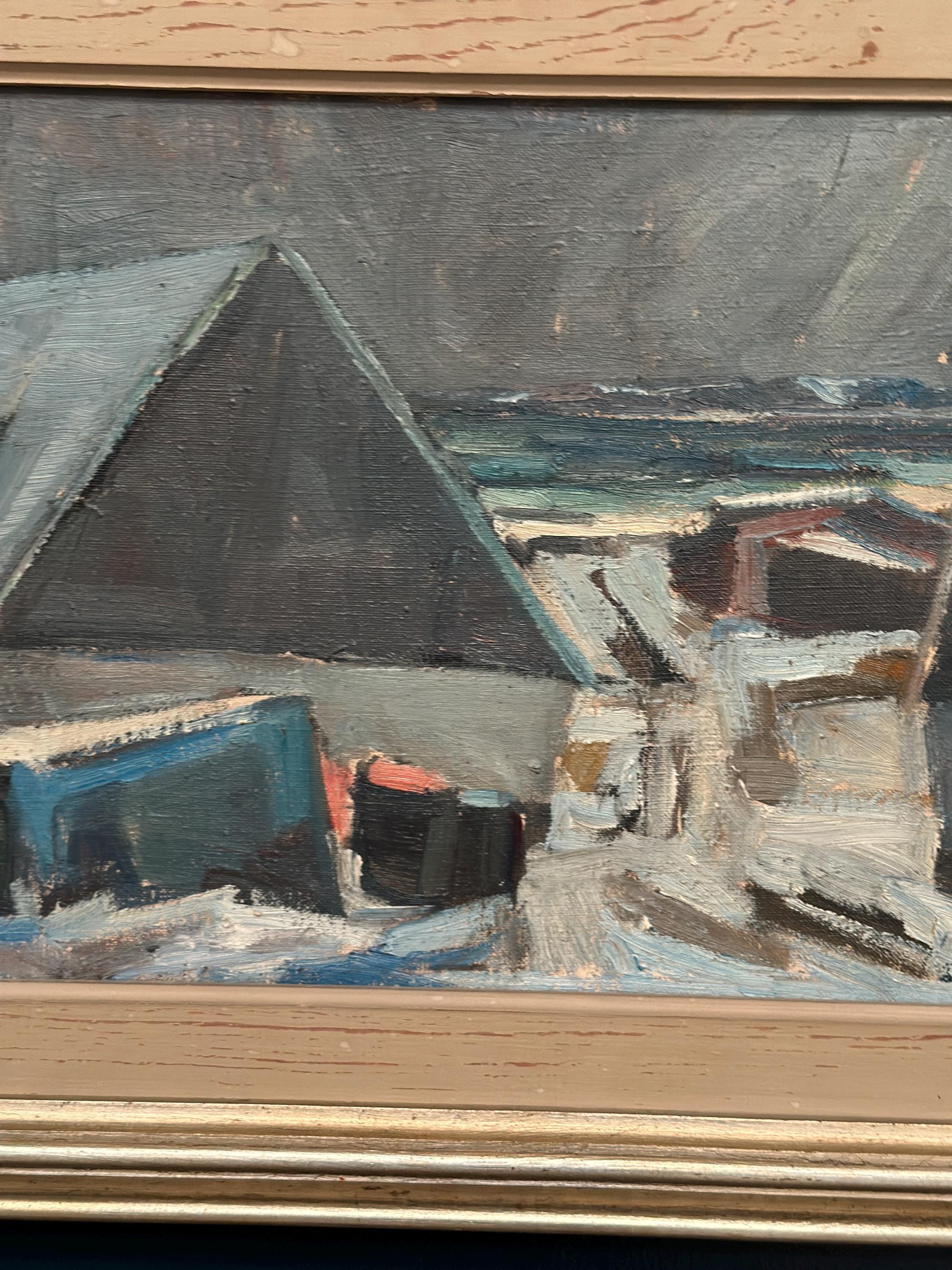 Swedish Oil On Canvas – “Abstract Landscape” By Carl Berndtsson