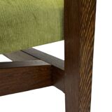 Vintage armchair solid wenge design 60s leather armrests design