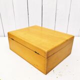 Wooden box varnished vintage storage