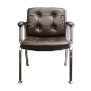 Chaise en cuir des années 1970