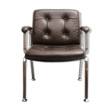 1970s leather chair Drabert darkbrown