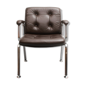 1970s leather chair Drabert darkbrown