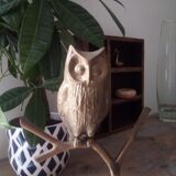 Owl on massive brass tree 70s