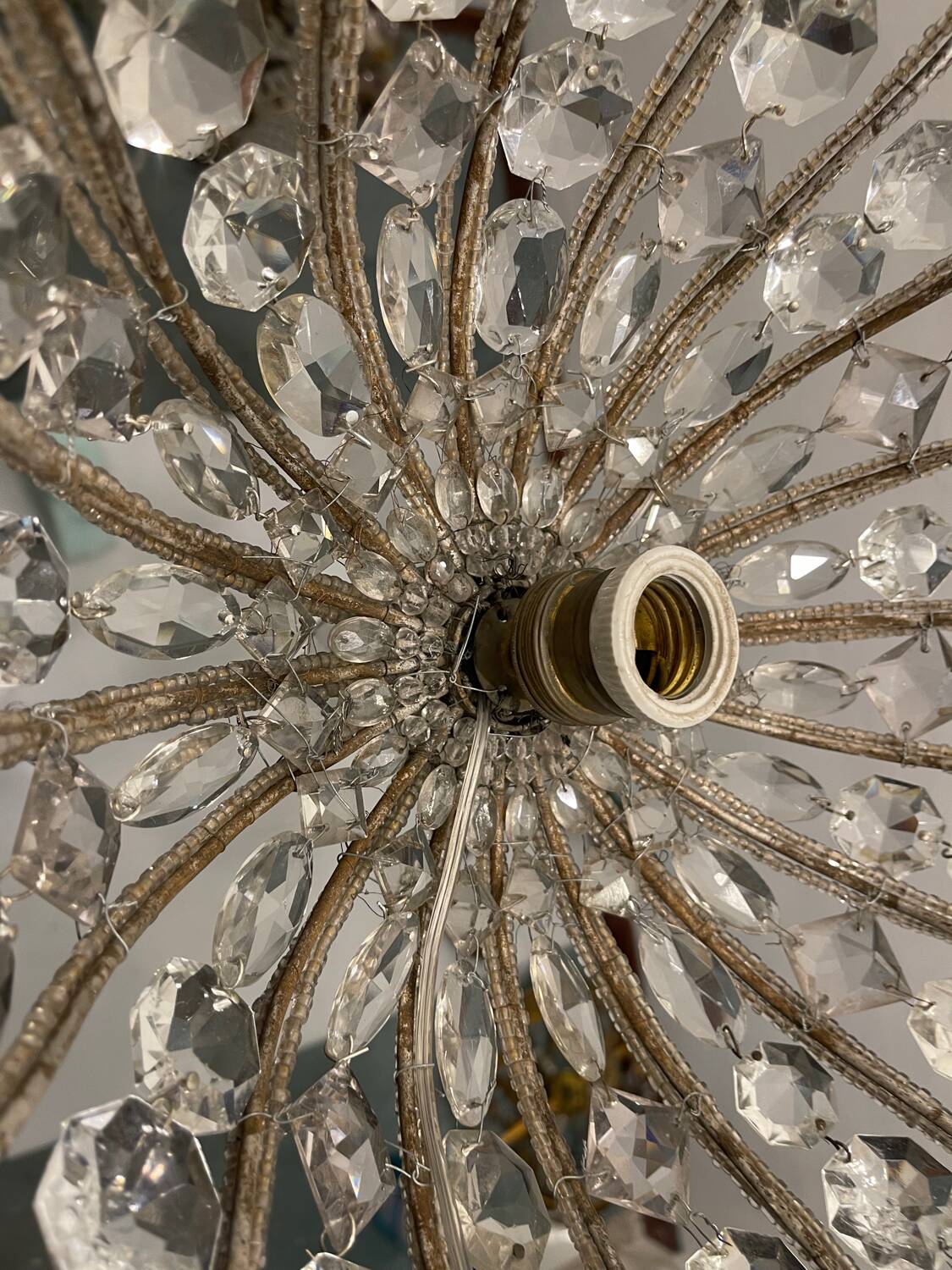 Vintage Crystal Beaded Chandelier 1940’s