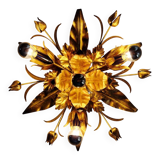 Italian ceiling light in gold-tone metal, 1970s