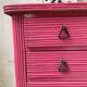 Commode rotin rose vintage