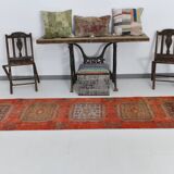 3x9 Pumpink Orange Vintage Turkish Runner Rug, 78x288Cm SK 23570