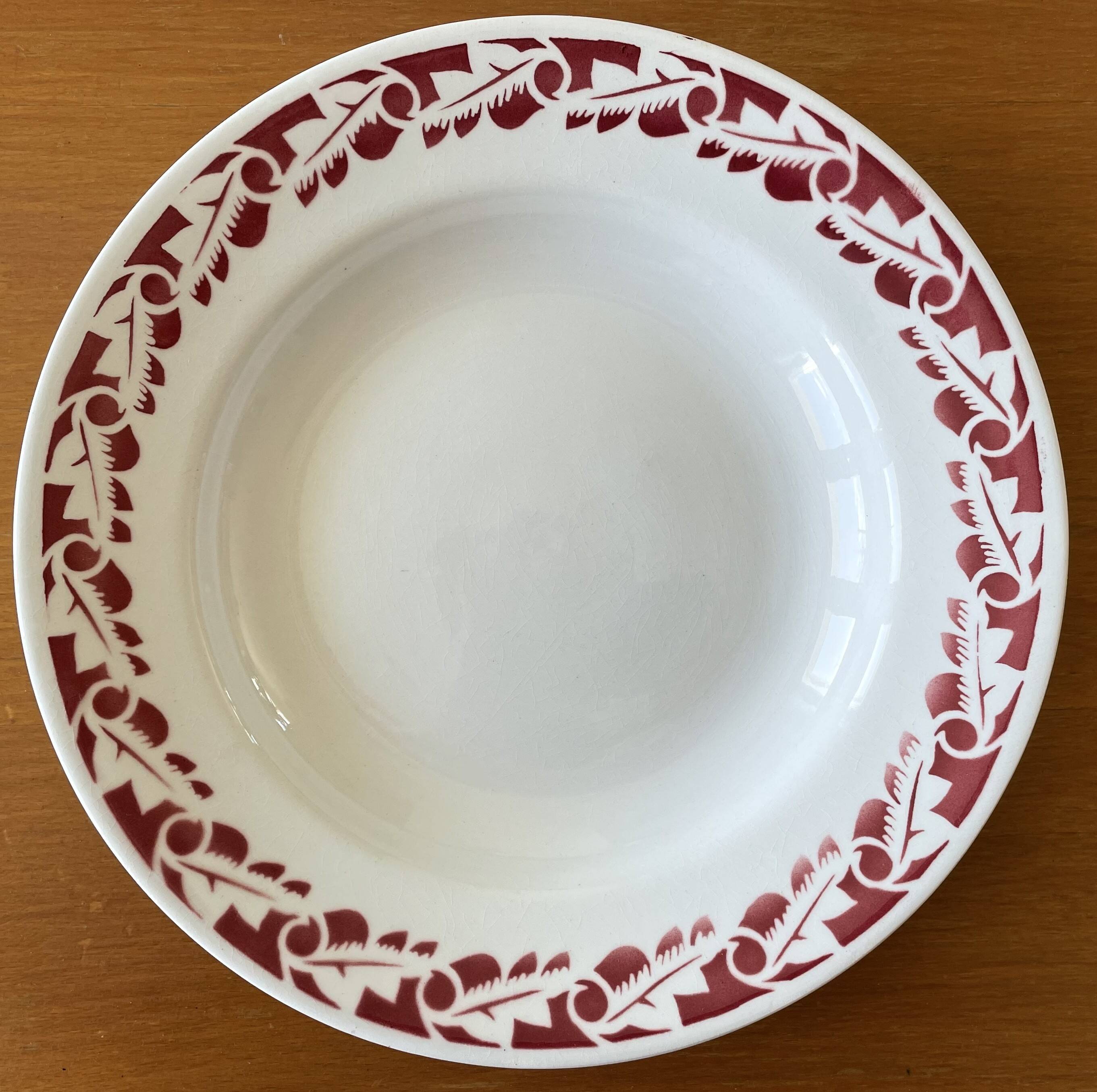 6 large antique deep plates in Saint-Amand earthenware (Nord)